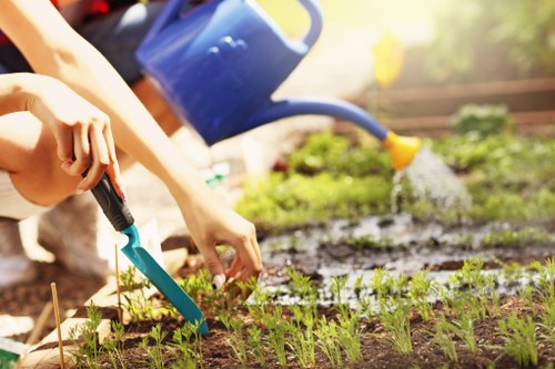 Gardeners Haggerston working on urban garden maintenance